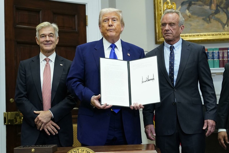 US President Trump signs an Executive Order lowering prescription drug costs